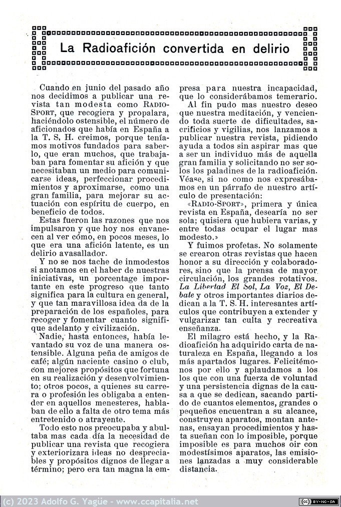 1715 - La Radioafición convertida en delirio. Radio Sport 2 y 3 (1), 1924