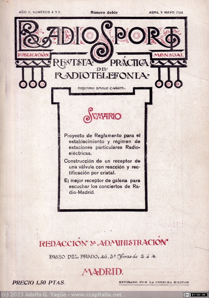 1716 - Radio Sport. Número 4 y 5 (1), 1924