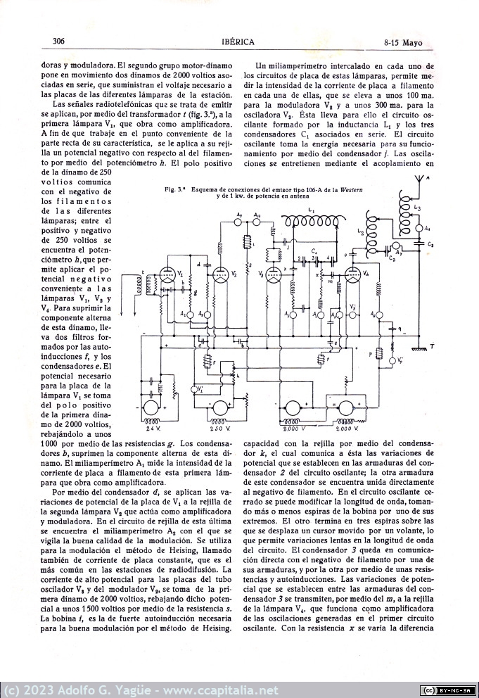1721 - La nueva estación emisora del Tibidabo (EAJ-1, Radio Barcelona). Iberica n.627 (3), 1926