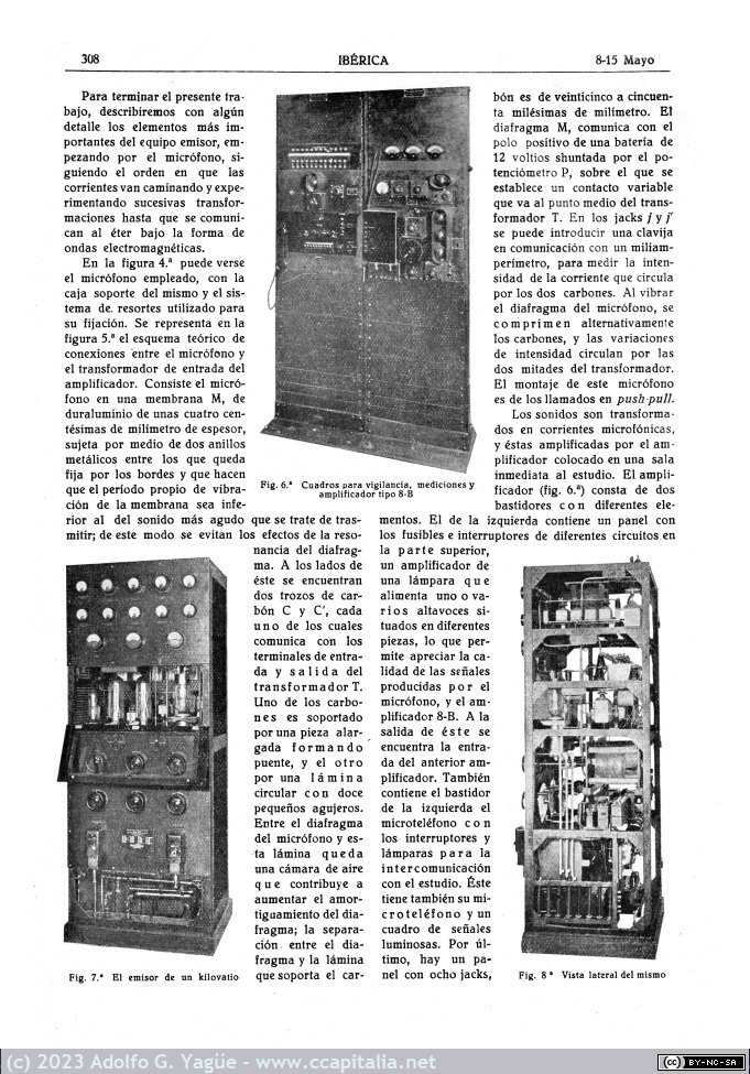 1721 - La nueva estación emisora del Tibidabo (EAJ-1, Radio Barcelona). Iberica n.627 (5), 1926