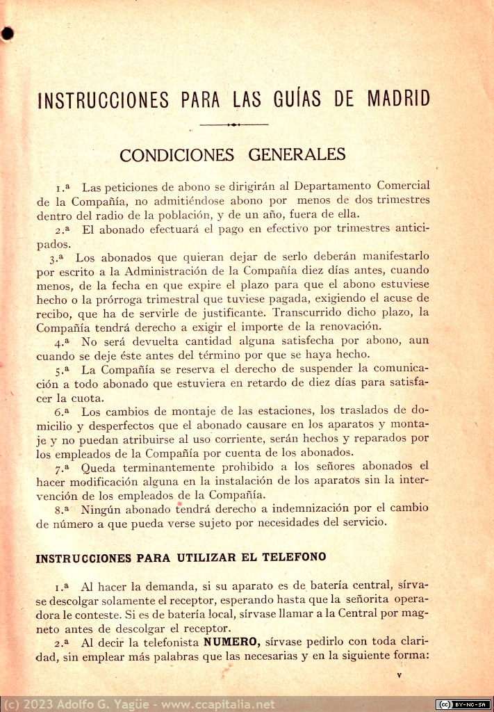 1735 - Compañía Telefónica Nacional de España. Lista de abonados al Telefóno. Instrucciones para las Guías de Madrid (2), 1926