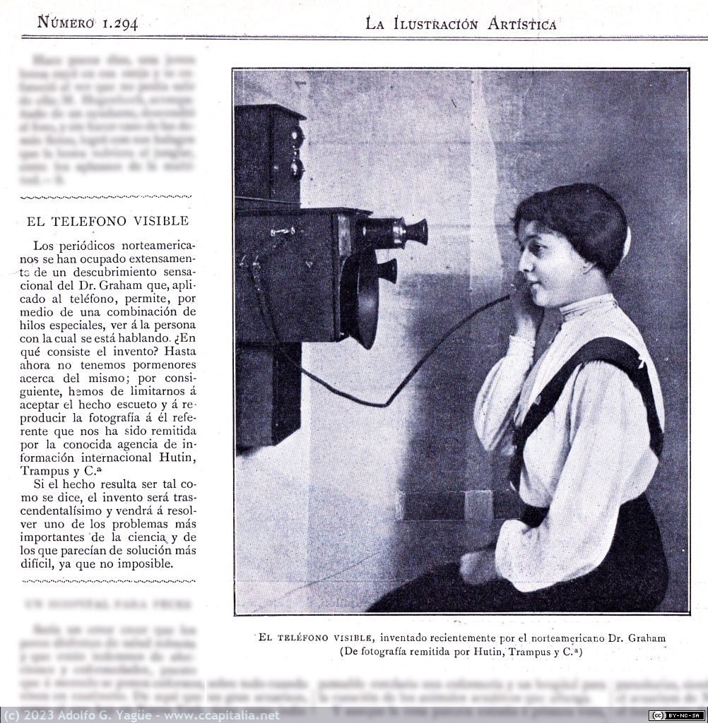 1740 - El Telefóno Visible. La Ilustración Artística n.1294, 1906