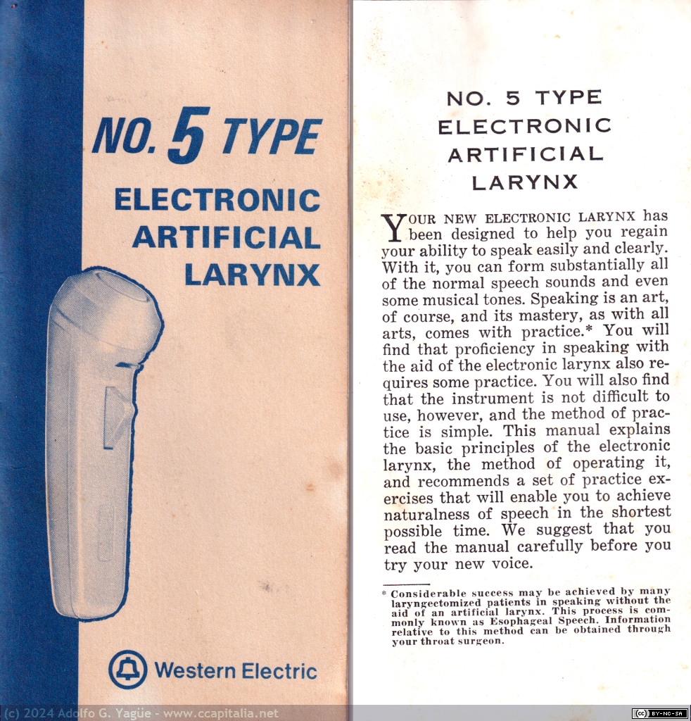 1822 - Laringófono Western Electric. Guía de usuario (3), 1960