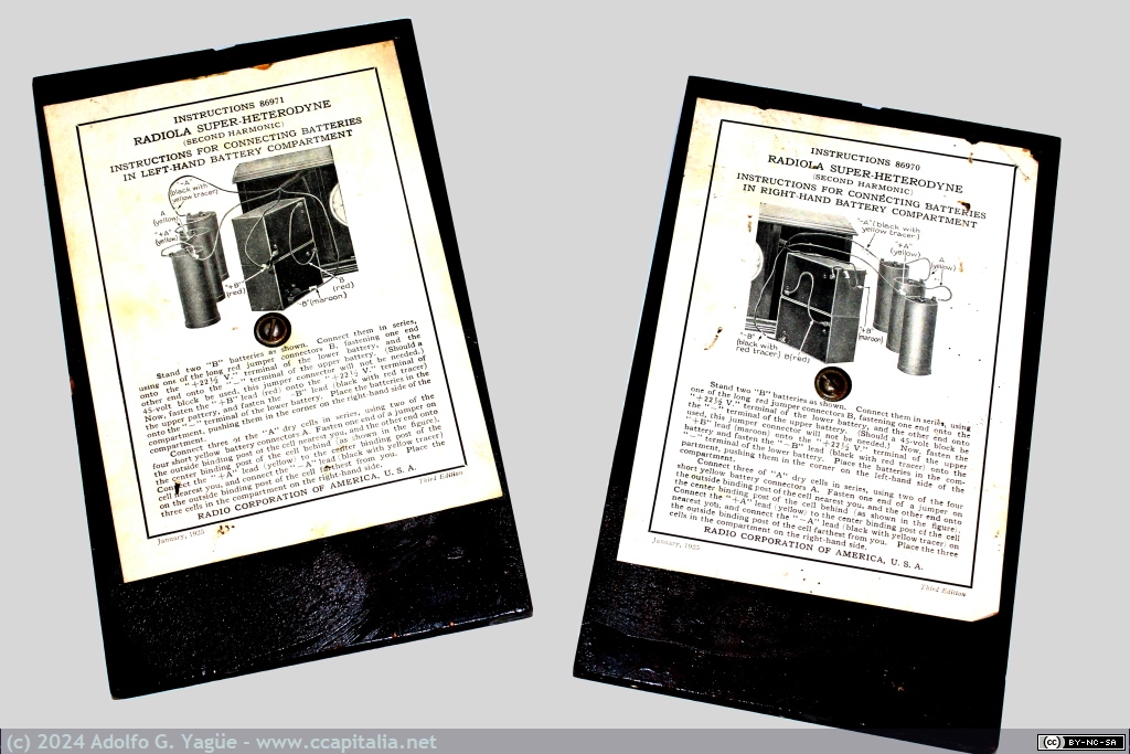 1805 - RCA Radiola AR-812. Instrucciones de conexionado de baterías (3), 1924