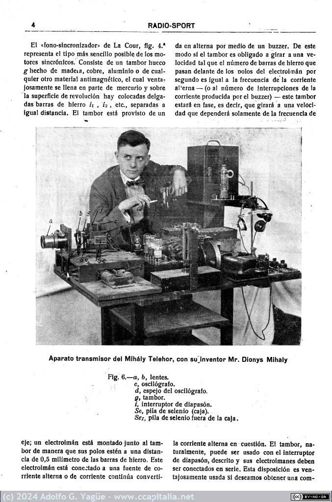 1815 - El problema de la televisión y el aparato de Mihály Telehor (y 2). Radio Sport n.7 (3), 1924