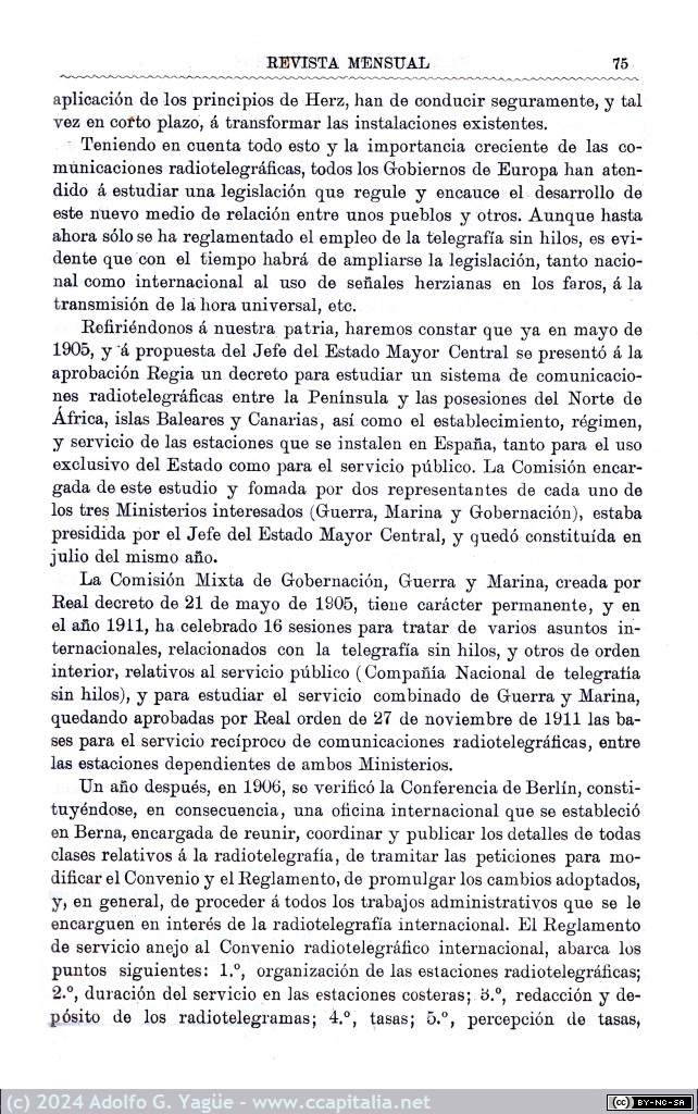 1854 - Radiotelegrafía Militar. Memorial de Ingenieros del Ejercito (3), 1912