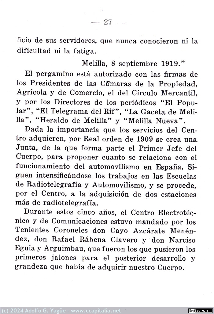 1846 - Compendio Historico del Centro Electrotécnico de Comunicaciones 1904-1929. Benigno Pereda del Rio (9), 1930