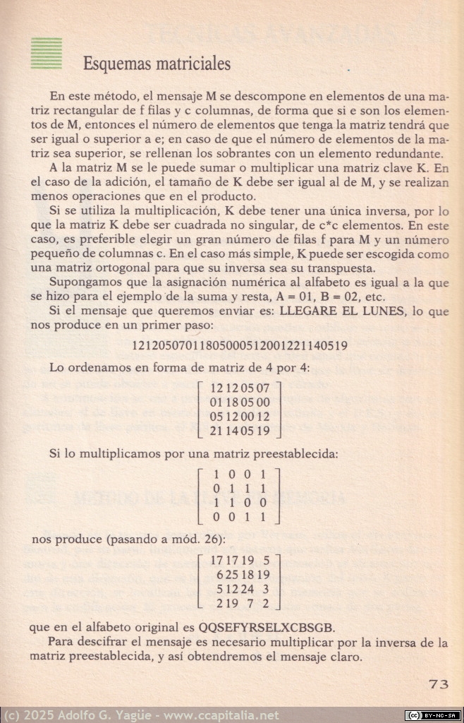1993 - Criptografía. La ocultación de mensajes y el computador. Vicente Martinez Orga (6), 1986
