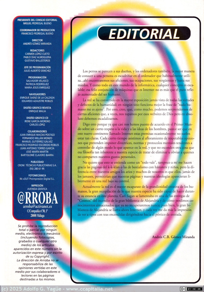 1974 - @RROBA número 1. Revista de usuarios de Internet especializada en hacking, cracking, malware, etc (2), 1997