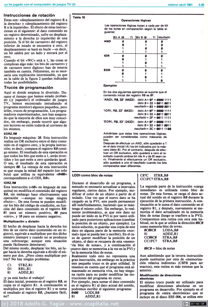 546 - Yo he jugado con el computador de Juegos TV. Elektor número 11 (3), 1981