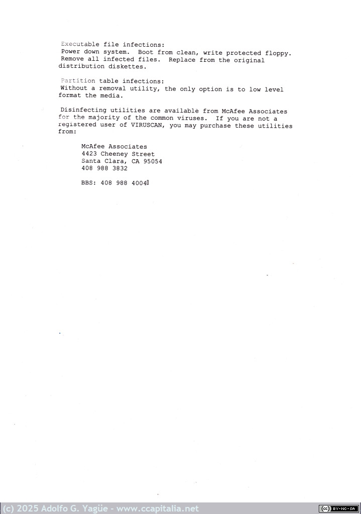 1616 - Nota de intrucciónes de Viruscan (4), 1989