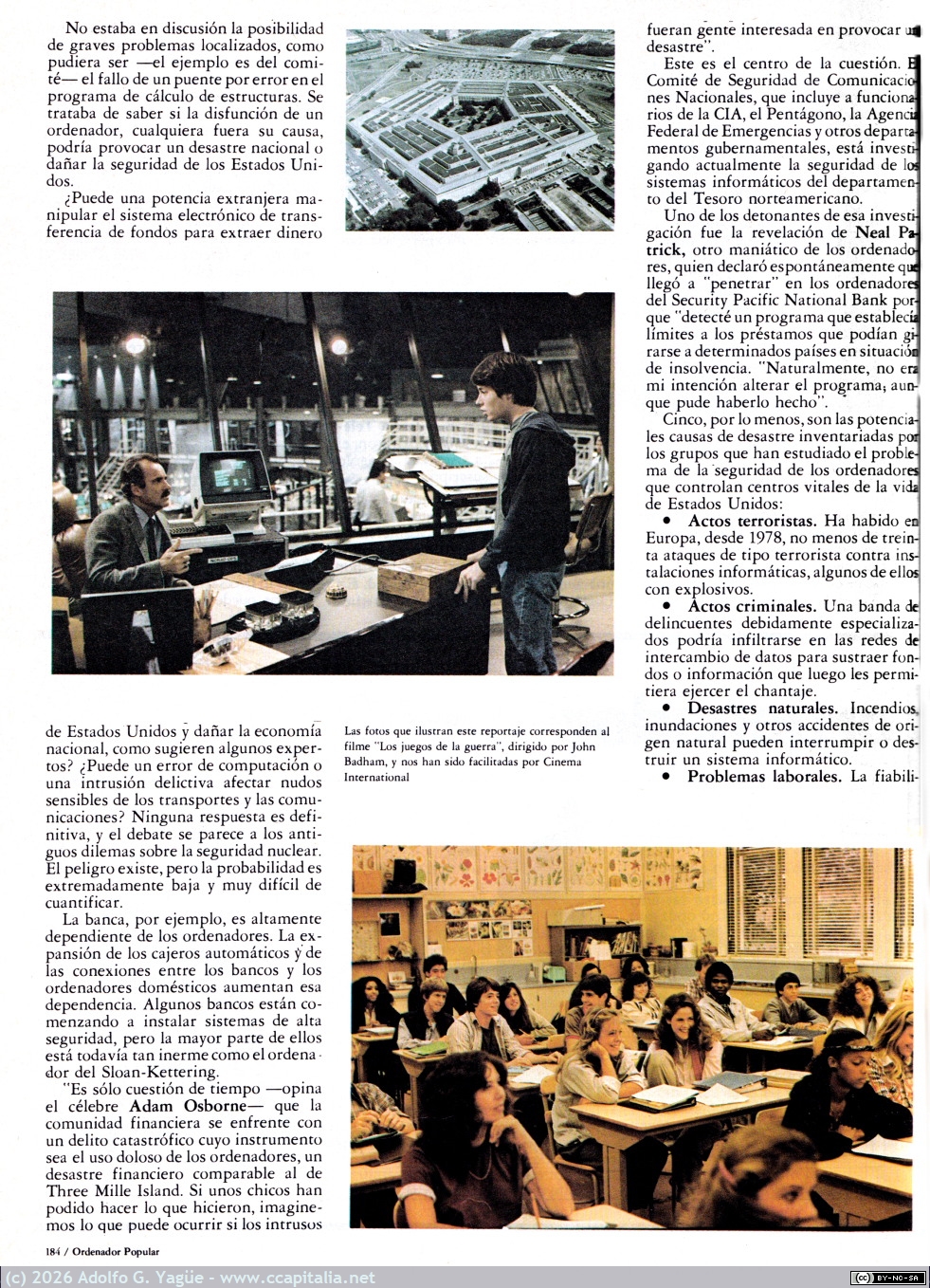 1699 - Pánico en el Pentágono, esta película pudo ser realidad. Anibal Pardo. Ordenador Popular (4), 1983