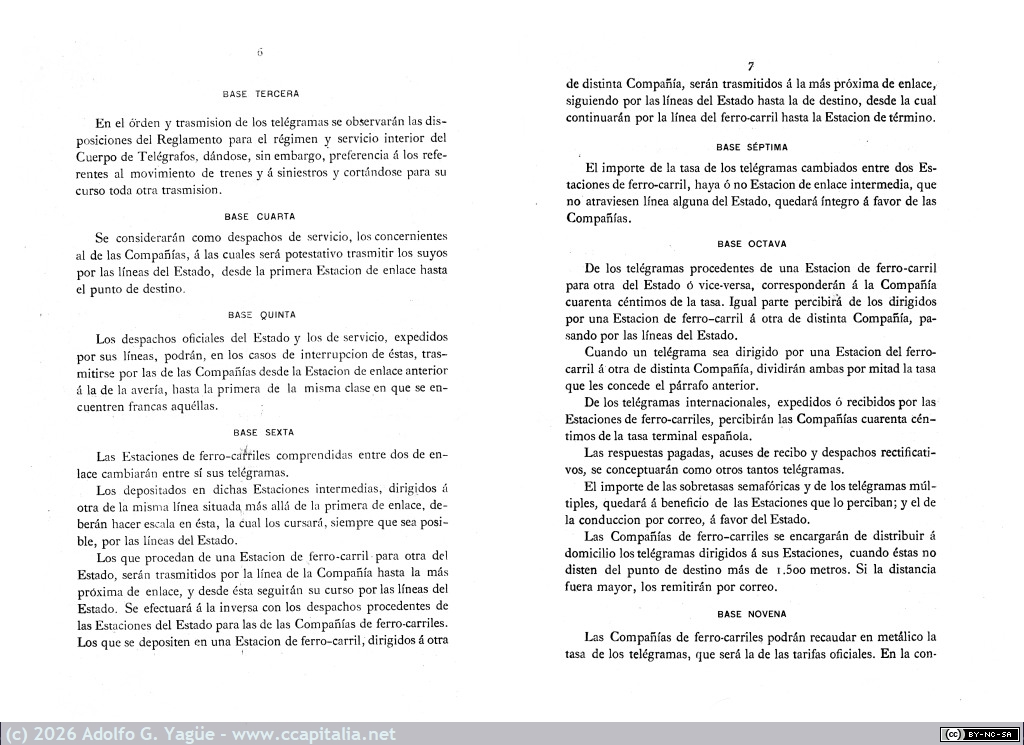 1670 - Reglamento apertura al servicio público de las estaciones telegráficas de las compañías de ferro-carriles (3), 1882
