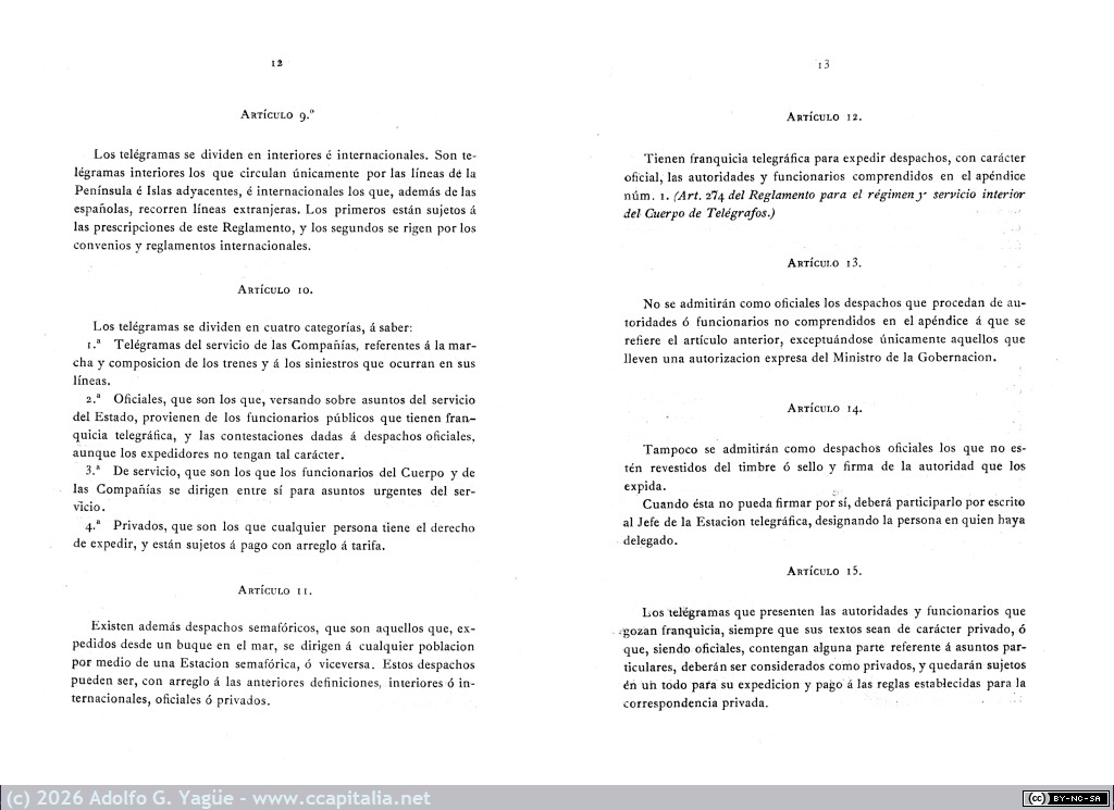 1670 - Reglamento apertura al servicio público de las estaciones telegráficas de las compañías de ferro-carriles (6), 1882