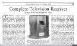 1295 - Radiovision. Complete Television Receiver. Science and Invention for January (2), 1929