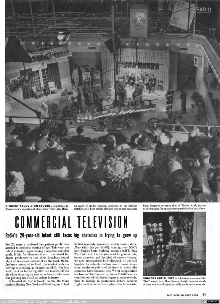 1790 - Commercial Television. DuMont Television Network y NBC. Revista LIFE (1), 1947