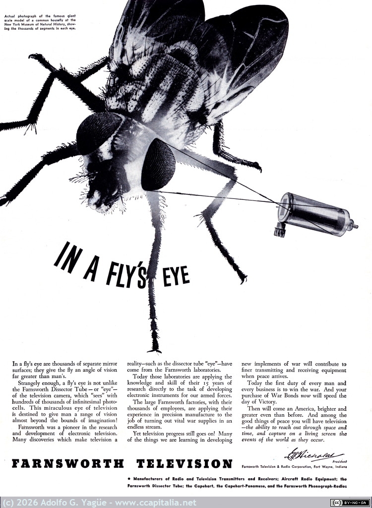 1799 - In a Fly's Eye. Farnsworth Television and Dissector Tube, 1943