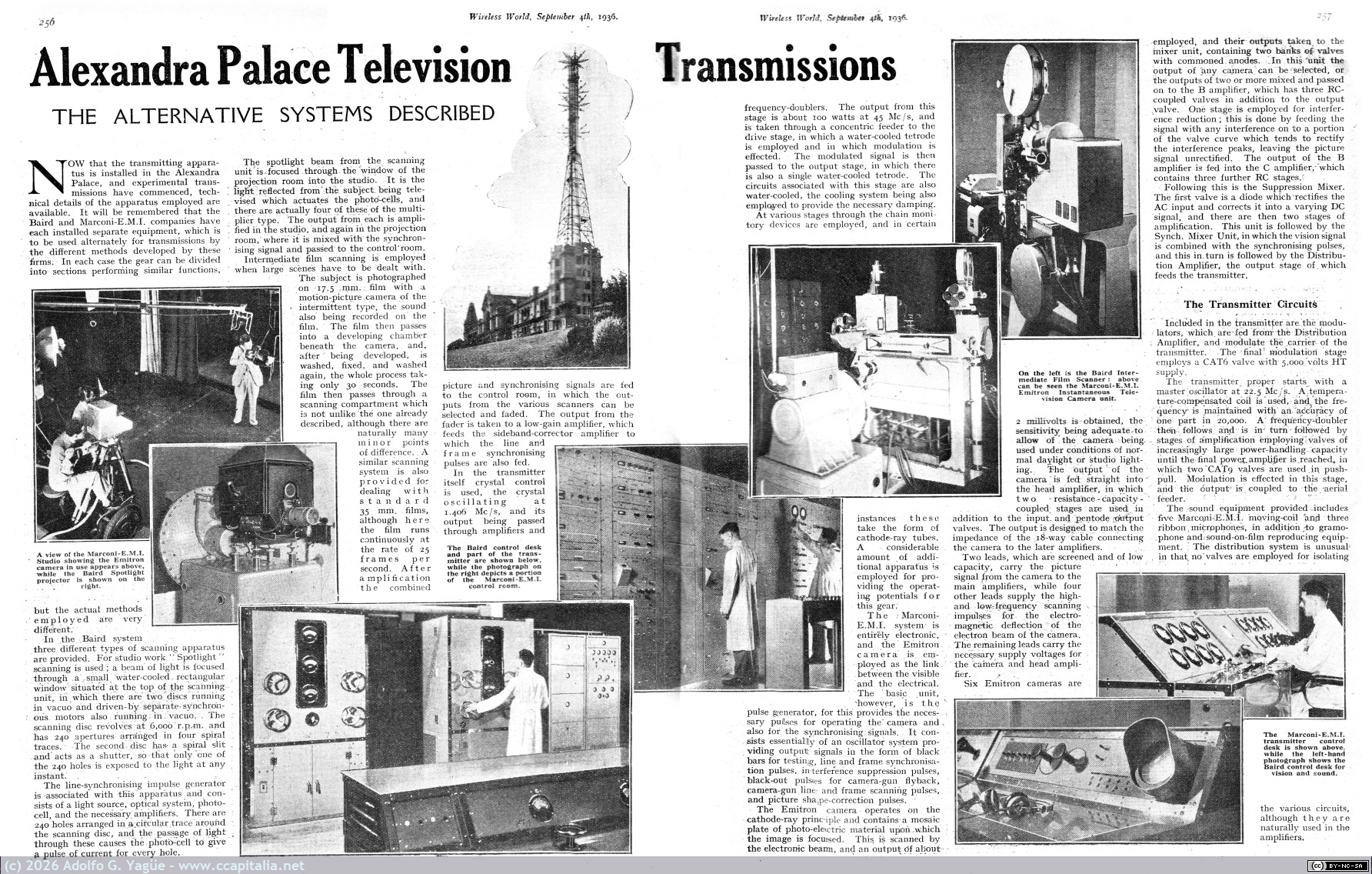 1866 - Alexandra Palace Television Transmissions. The alternative systems described. The Wireless World. 4 Sep, 1936