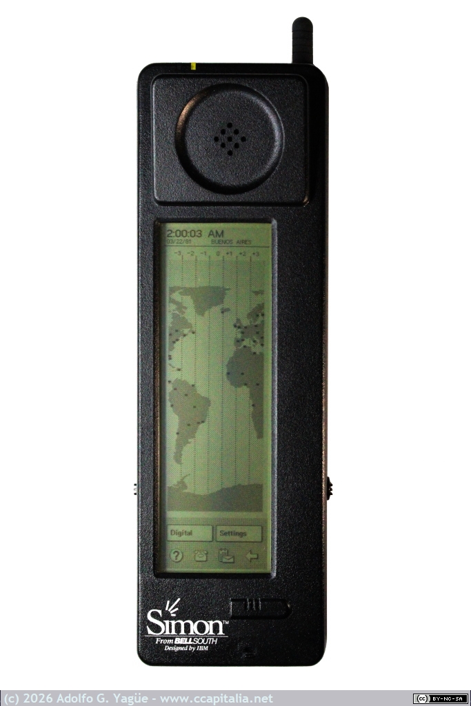 250 - IBM Simon Personal Communicator. Zona horaria (6), 1994