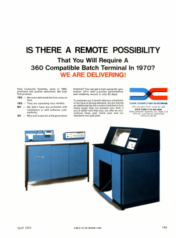 1970 - Data Computer Systems