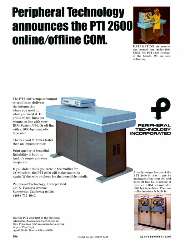 1970 - Peripheral Technologies Incorporated