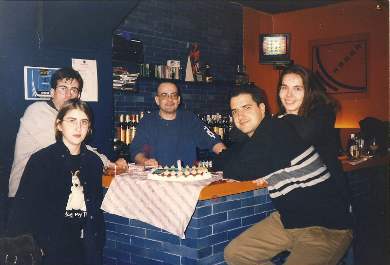 Javi, Nuria, Sevi, Luis y Mónica. Celebración primer Aniversario, 1998