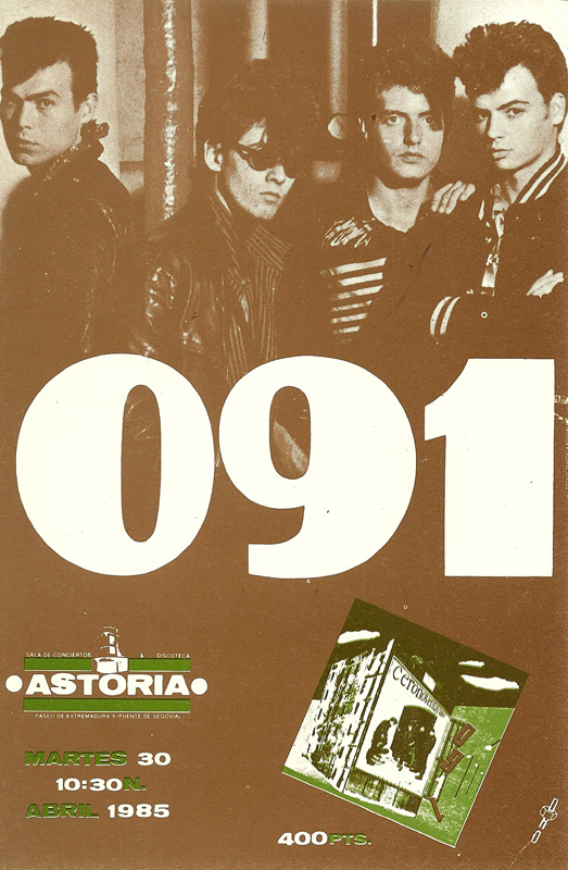 Flyer 091 Live @ Astoria, 1985
