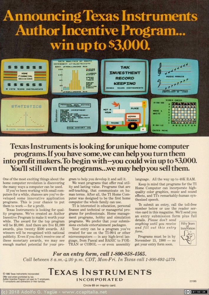 1038 - Announcing Texas Instruments Author Incentive Program, 1980