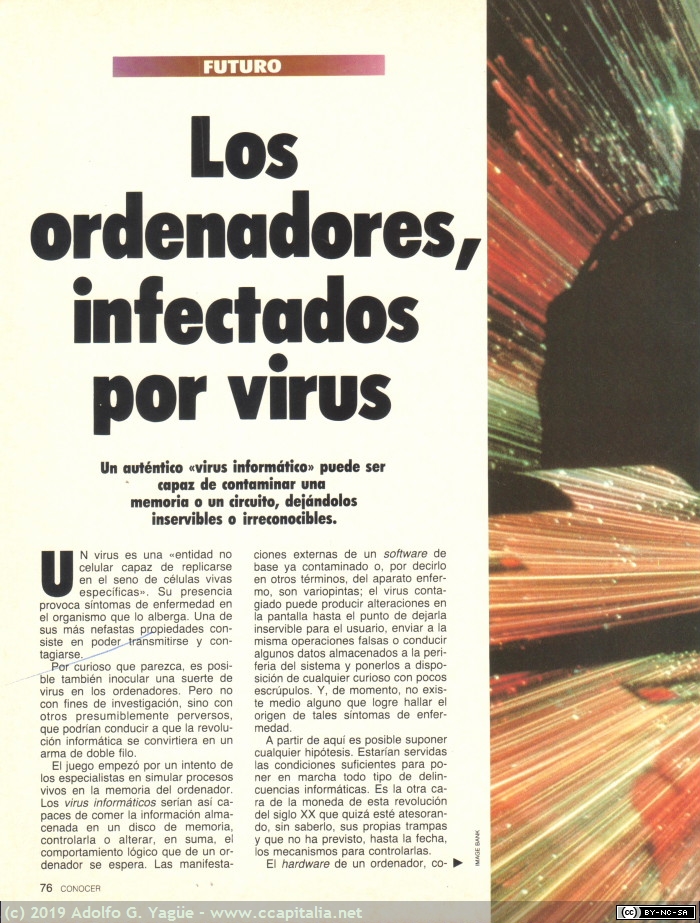 635 - Los ordenadores, infectados por virus. Conocer (1), 1985