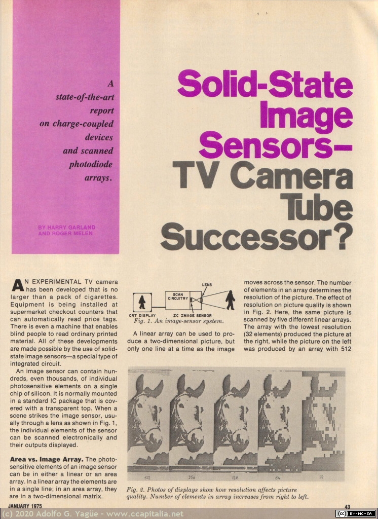 117 - Solid-State Image Sensors. TV Camera Tube Successor (1), 1975
