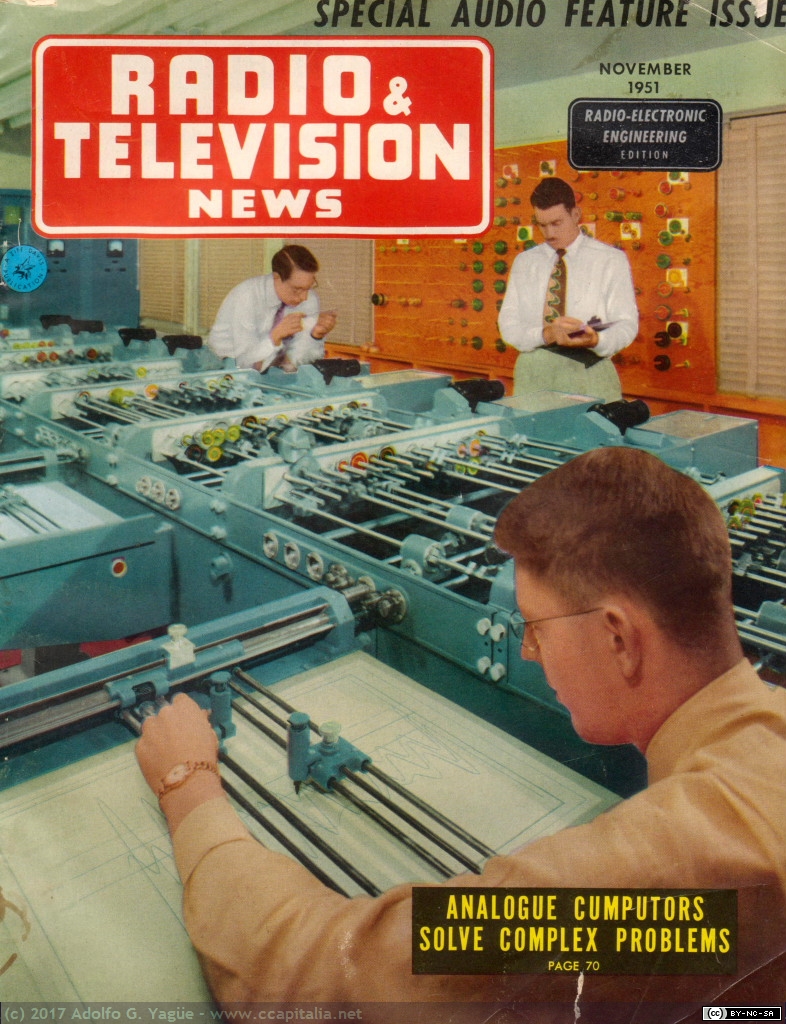 110 - Analog computers solve complex problems. Radio & Television News (1), 1951