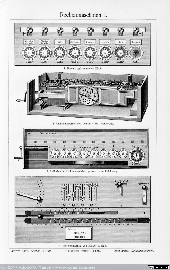 062 - Rechenmaschine. Enciclopedia Lexikon (1), 1895