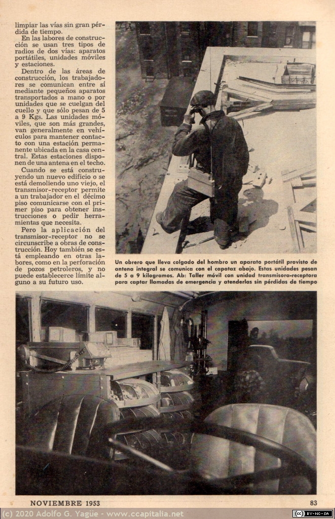 1365 - Nueva aplicación de la radio. Mecánica Popular. Noviembre (2), 1953