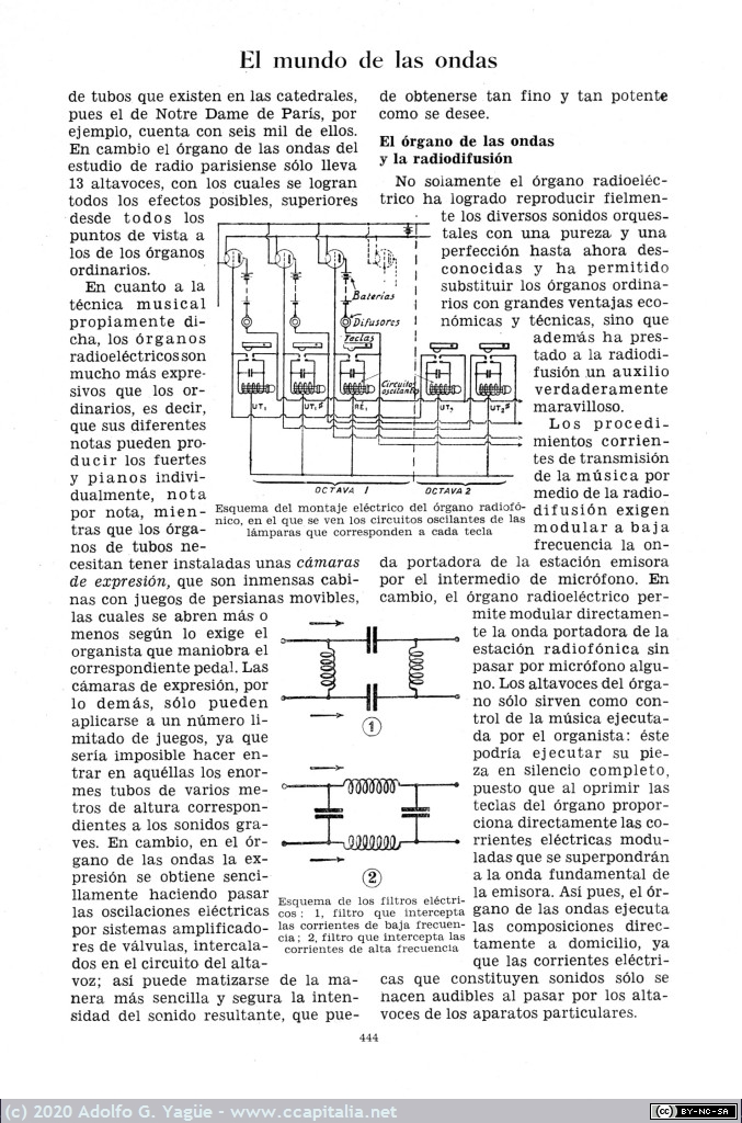 1391 - El Órgano Radioélectrico. Universitas, Enciclopedia de Iniciacion Cultural (8), 1943