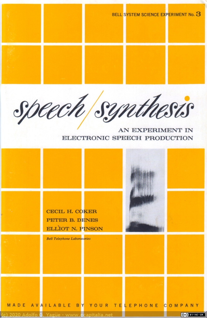 1400 - Speech Synthesis, an Experiment in Electronic Speech. Bell Telephone Laboratories (2), 1963