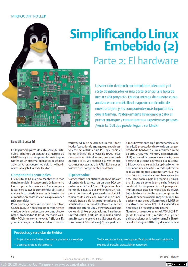 1098 - Simplificando Linux Embebido de Benedikt Sauter. Elektor (3), 2012