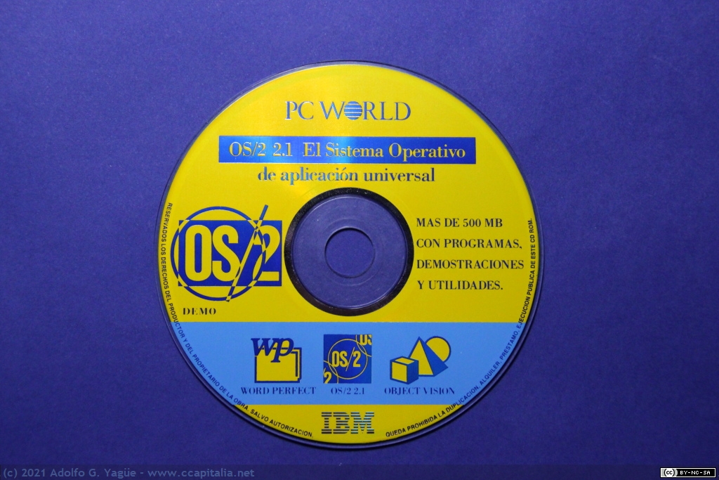 547 - IBM OS2 v.2.1. CD-ROM promocional de la revista PC World, 1993