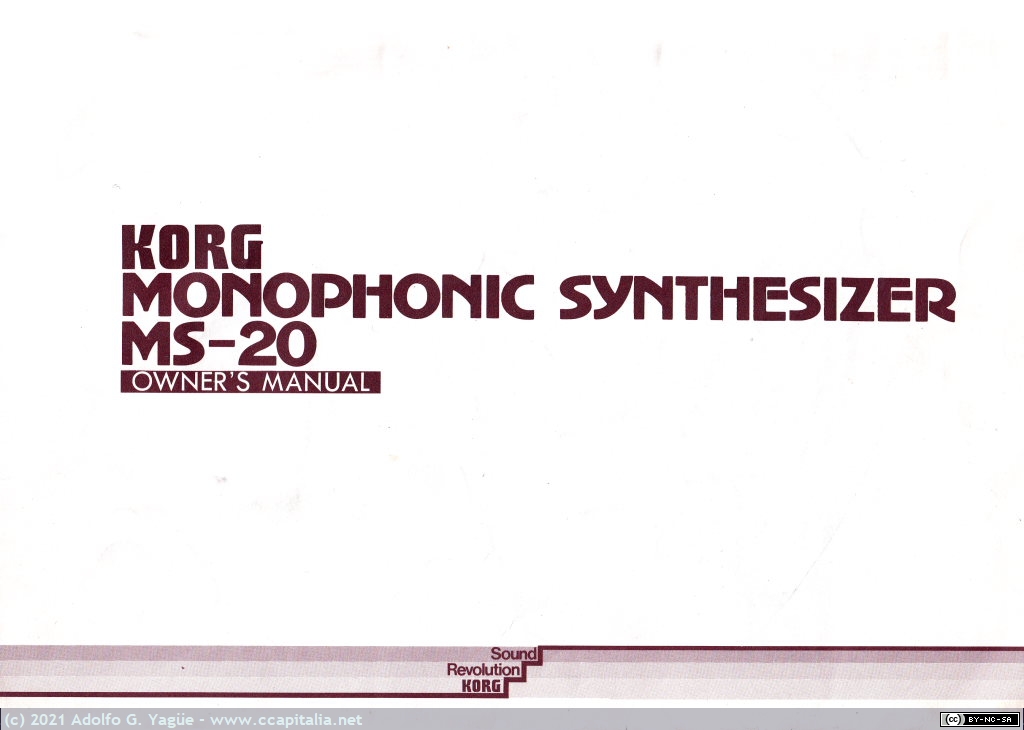 1430 - Korg Monophonic Syntethesizer MS-20 Owner's Manual (4), 1978