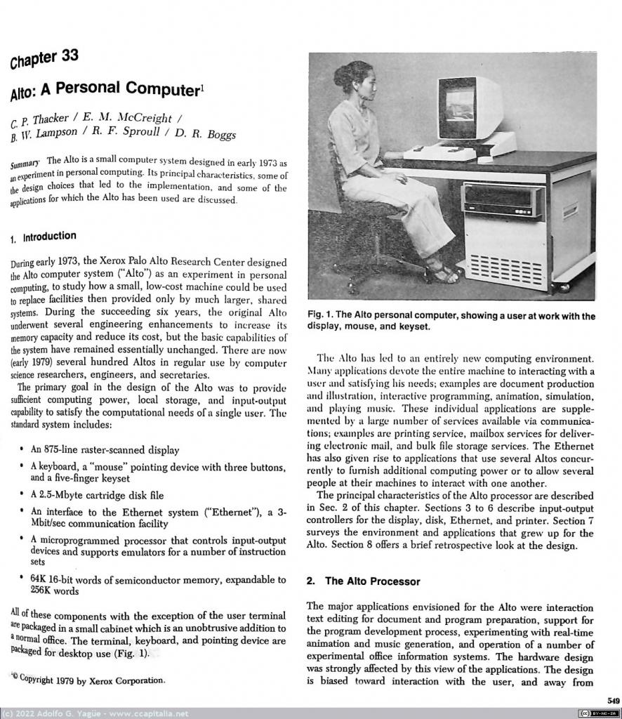 753 - Alto: A Personal Computer. VV.AA., 1979