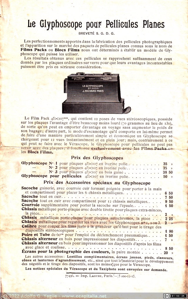 1567 - Le Glyphoscope. Hoja informativa de modelos, utilización y precios (8), 1913